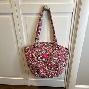 Vera Bradley Pink Floral Shoulder Bag Color Pink, Blue, And Green